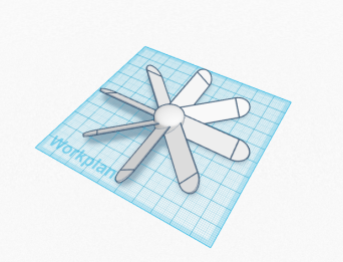 Prototype of my fan blade design made in Tinkercad.
